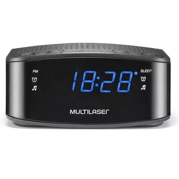 Rádio Relógio Despertador Alarme Fm 3w Rms Multilaser Sp288