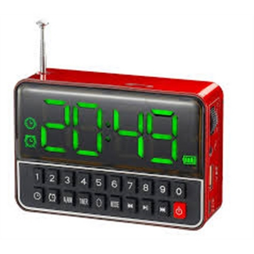 Radio Relogio Despertador Led Caixa de Som com Fm, Mp3, Usb e Sd Digital Recarregavel Portatil Bivol