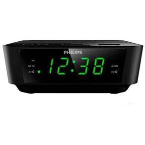 Rádio Relógio Despertador Philips Aj3116m/37 200mw com Fm/2 Alarmes Bivolt - Preto