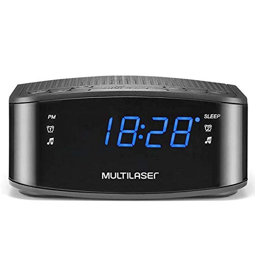 Radio Relógio Digital Alarme Despertador 3W RMS Preto Multilaser - SP288 Multilaser SP288, Preto