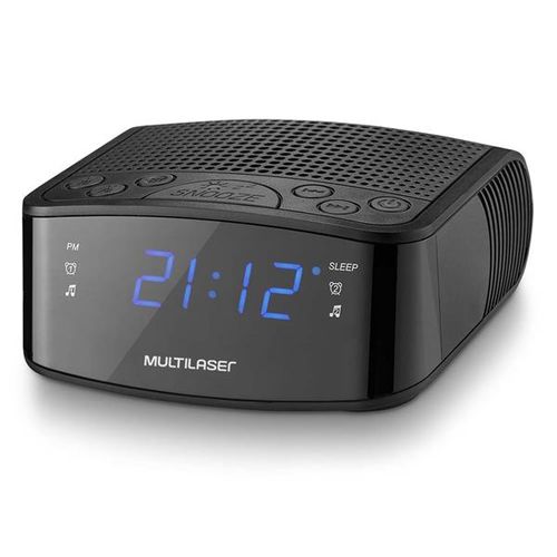 Radio Relógio Digital Alarme Despertador 3W RMS Preto - Multilaser SP288