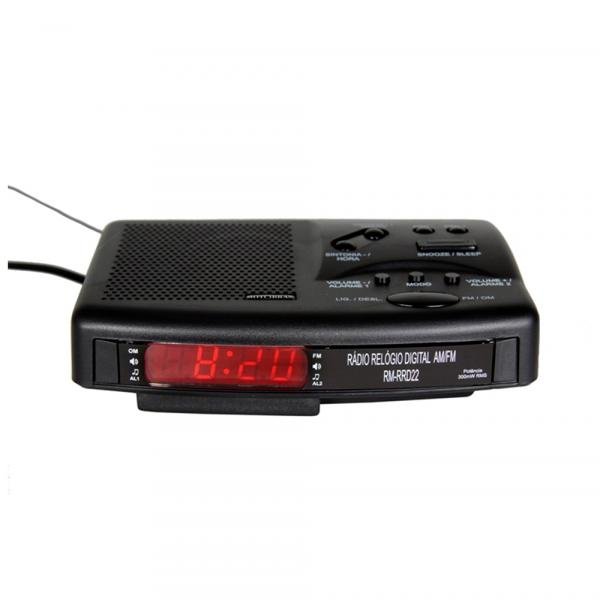Rádio Relógio Digital AM e FM Motobras RM-RRD22