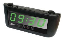 Rádio Relógio Digital AM/FM C/ Despertador, Função Soneca e Entrada Auxiliar CRA108 - Preto - Coby