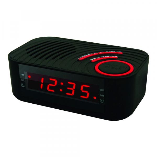 Rádio- Relógio Digital AM/FM com 2 Alarmes e Entrada Auxiliar - Coby