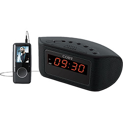 Rádio Relógio Digital Coby CRA55BLK Bivolt com 2 Alarmes Rádio AM/FM - Preto
