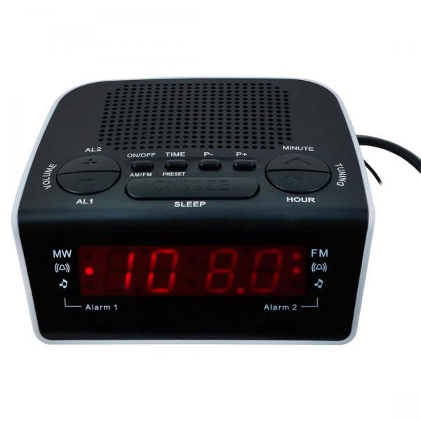 Rádio Relógio Digital com Alarme Duplo Preto RM RRD 21 - MotoBras - Motobras