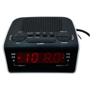 Rádio Relógio Digital com Alarme Duplo Preto RM RRD 21 - MotoBras