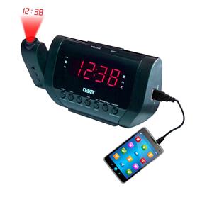 Rádio-Relógio Digital com Projetor de Horas e Carregador Usb