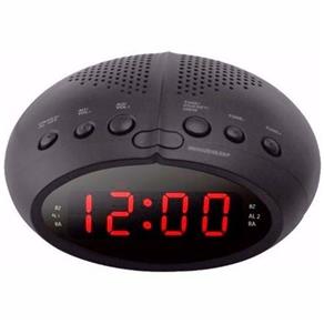 Rádio Relógio Digital Happy Sheep CR-2468 FM Despertador Duplo Alarme Bivolt