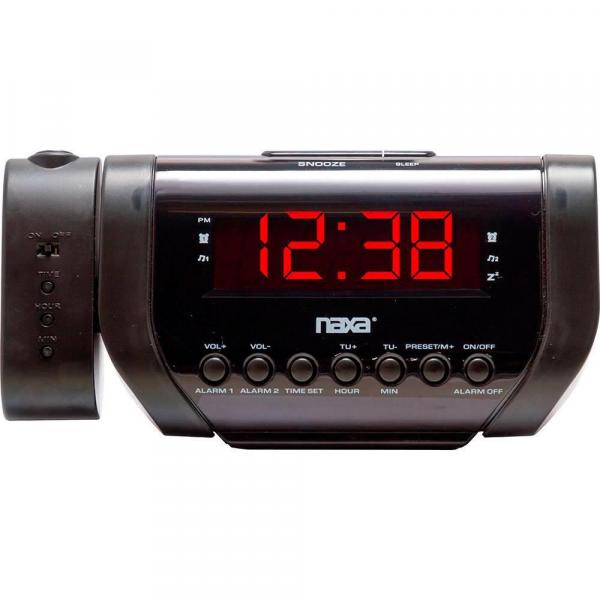 Rádio Relógio Digital Naxa NRC-167, Preto