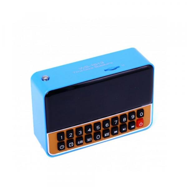 Rádio Relógio FM C/ Entr USB/Alarme/Mp3 e Auxiliar Azul WS1513 - Zgp