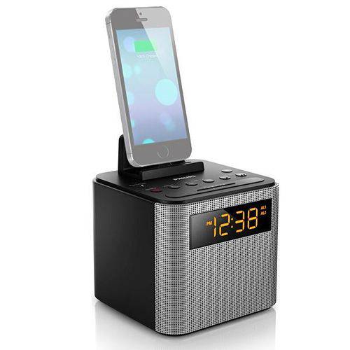 Relógio Despertador com Speaker Philips Ajt3300/37 com Bluetooth/usb Bivolt - Cinza/preto