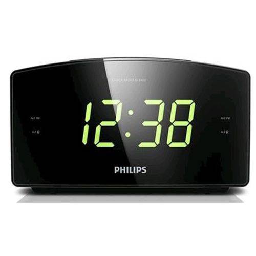Radio Relogio Philips Fm Digital Aj3400 3 Despertador Alarme - Preto