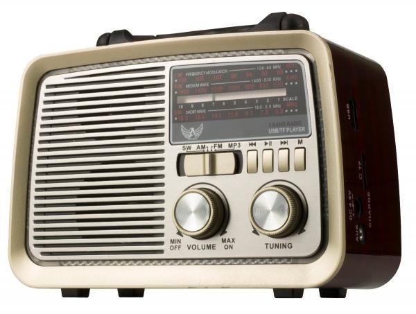 Tudo sobre 'Rádio Retro Vintage Am Fm Sw Usb - Pilha Bateria e Tomada - Altomex'