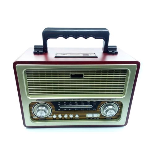 Radio Vintage Retrô Portátil Recarregável Fm Am Sw USB 2069 RUR