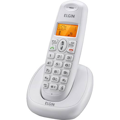 Tudo sobre 'Telefone Sem Fio TSF 7001 Branco com Display LCD Laranja Bivolt - Elgin'