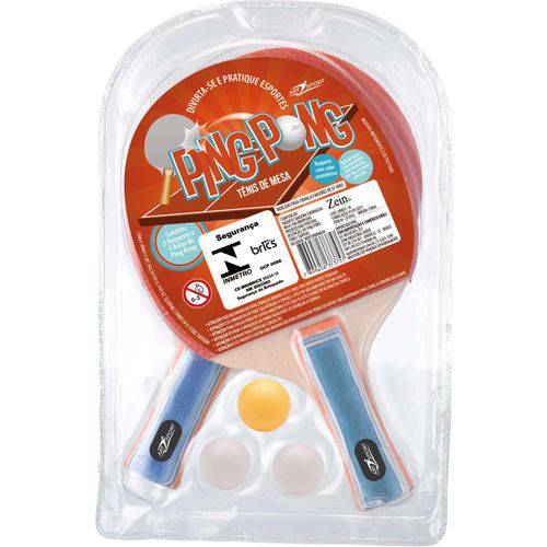 Raquete para Ping Pong Conj. 2raquetes+3 Bolas Art Brink Kit