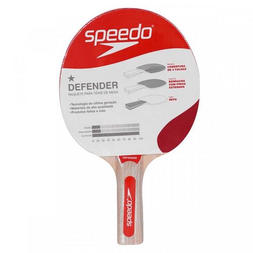 Raquete Tênis de Mesa Defender Speedo - Vermelho/Preto