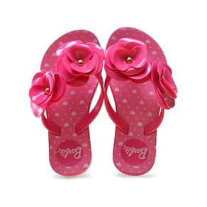 Rasteira Barbie Flower Infantil - 25 - Rosa