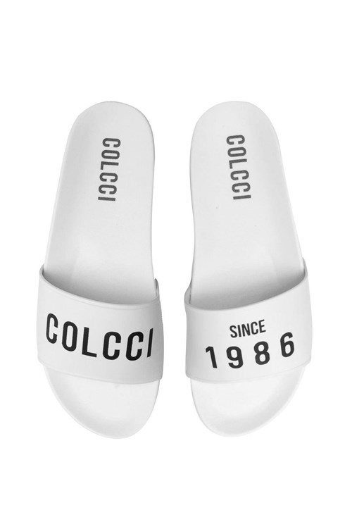 Rasteira Slide Colcci Logo Branco