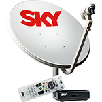 Receptor Digital + Antena de 90cm Sky Pré-Pago Flex SD