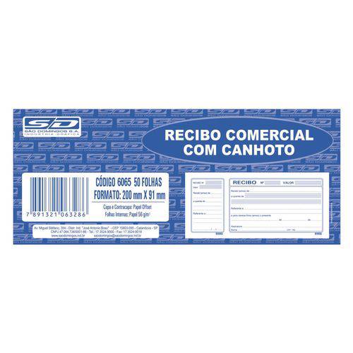 Recibo Comercial - com Canhoto - 50 Folhas