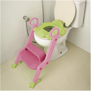 Redutor de Assento com Escada Multikids Baby BB052 Rosa/Verde