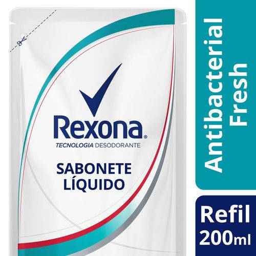 Refil Sabonete Liquido Rexona Antibacteriano Fresh 200ml