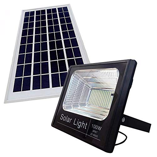 Refletor 100w Controle Remoto Holofote Energia Solar Sensor Led Iluminacao