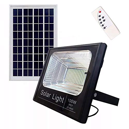 Refletor 100w Energia Solar Controle Remoto Holofote Led Iluminacao Sensor