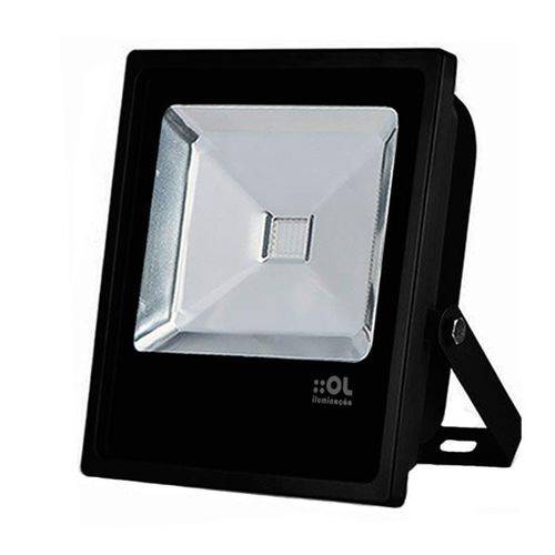 Refletor de Led 20W Luz Branca IP65 Preto Bivolt OL Iluminação