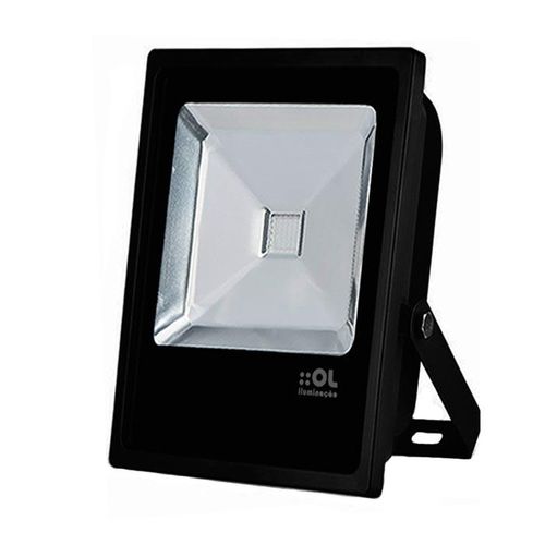 Refletor de Led 10W Luz Branca IP65 Preto Bivolt OL Iluminação
