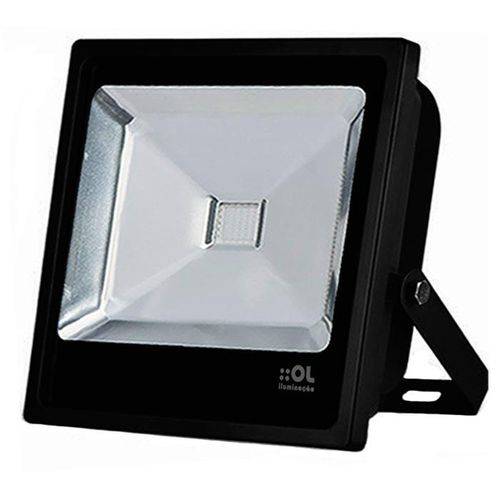 Refletor de Led 50W Luz Branca IP65 Preto Bivolt OL Iluminação