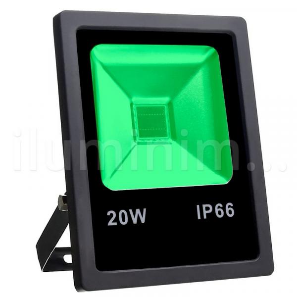 Refletor Holofote LED 20W Verde Preto - Iluminim Led