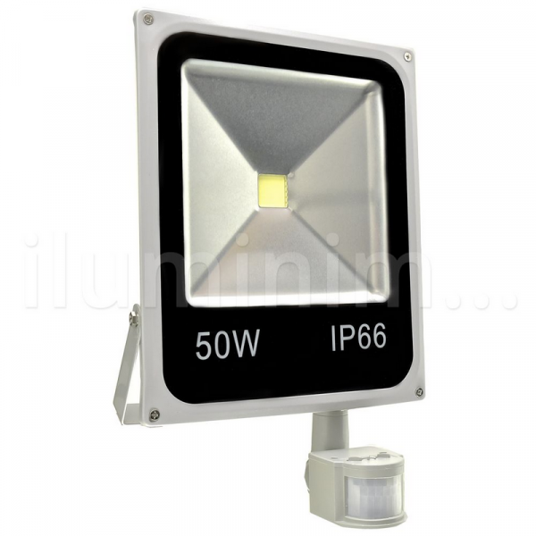 Refletor Holofote LED 50w Sensor de Presença Branco Frio - Iluminim Led
