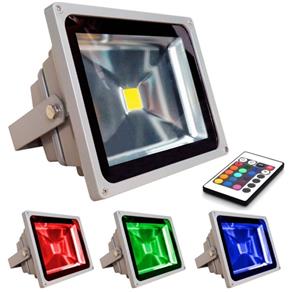 Refletor LED 30 W Holofote RGB Colorido Bivolt Prova D`Água