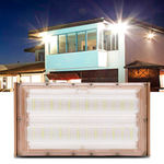 Refletor Led Holofote Slim 100w Bivolt Ip66 6000k Branco Frio Resistente Água Jardim Fachada Cobre