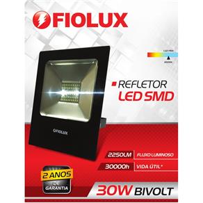 Refletor Led Smd 30 W FIOLUX Holofote 110/220 a Prova D`água IP65 - Bivolt