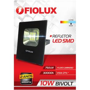 Refletor Led Smd 10 W FIOLUX Holofote 110/220 a Prova D`água IP65 - Bivolt