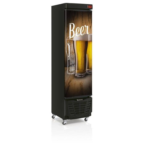 Refrigerador Bebidas Cervejeira Gelopar Grba-230Ewd Porta Cega Preto Adesivado