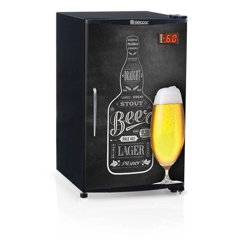 Refrigerador Bebidas Cervejeira Gelopar Grba-120Qc Porta Cega Preto Adesivado