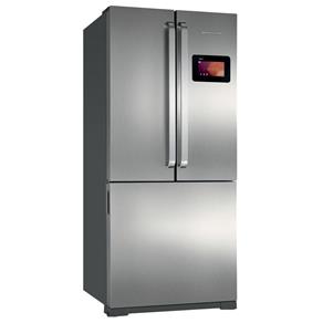Refrigerador Brastemp Side Inverse BRN80AK com 3 Portas e Central Inteligente com Wi-fi - 540 Litros - Platinum - 220V