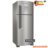 Refrigerador de 02 Portas Frost Free Brastemp Ative com 403 Litros Inox e Cinza - BRM48NK