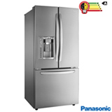 Refrigerador French Door Panasonic de 03 Portas Frost Free 592 Litros e Painel Eletrônico, Aço Escovado - NR-CB74PV1X