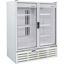 Refrigerador Metalfrio 2 Portas Vertical VB99R Expositor Porta Dupla de Vidro para Bebidas 1.186 Litros - Branco