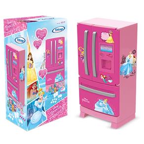 Refrigerador Side By Side Infantil com Acessórios Disney Princesas Rosa Xalingo Brinquedos Rosa