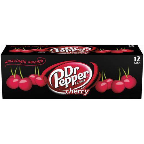 Refrigerante Dr Pepper Cherry - Sabor Cereja Caixa com 12 Latas