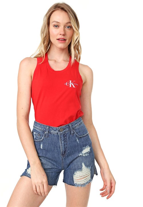 Regata Calvin Klein Jeans Monograma Vermelha