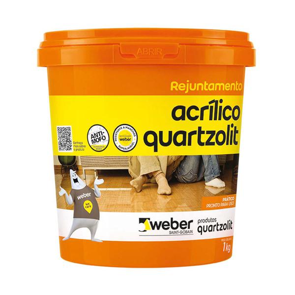 Rejunte Acrílico 1Kg Cinza Platina Quartzolit - Weber Quartzolit