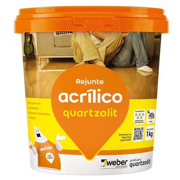 Rejunte Acrilico Cinza Platina 1Kg Quartzolit - Weber Quartzolit